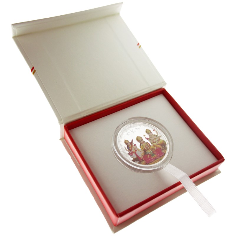 20g Tri-God Silver Round Coloured in Gift Box